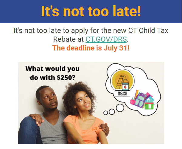 It s Not Too Late To Apply For 250 Child Tax Credit East Haddam 